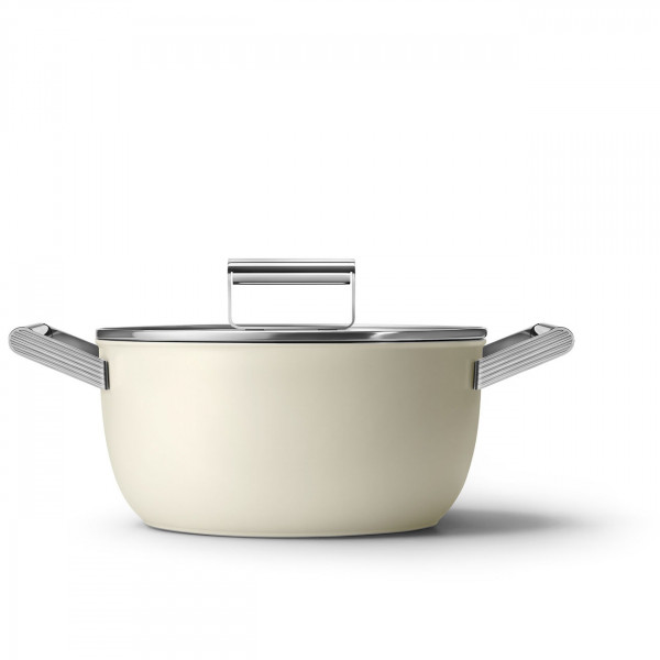 Nồi Smeg Casserole CKFC24411CRM 24cm màu kem - Made in Italy Hàng Chính hãng
