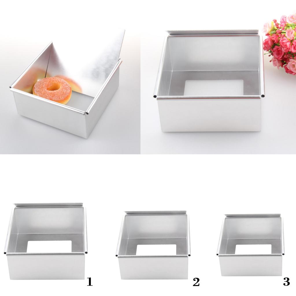 2Pcs Aluminium Alloy Cake Mold Removable Bottom Bread Toast Cake Pan Molds
