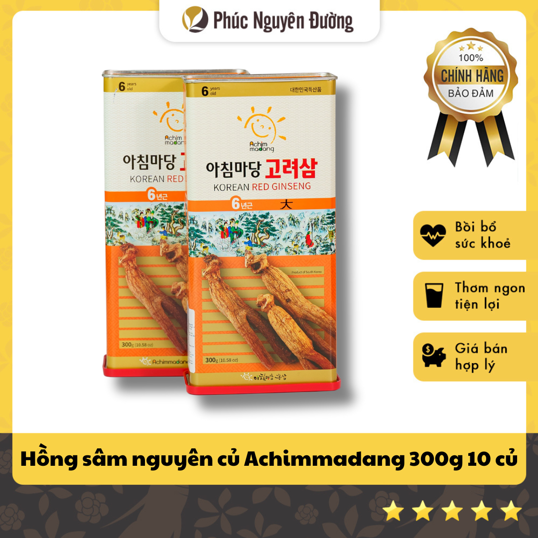 Hồng Sâm Củ Khô Achimmadang 300g 10 củ to, đẹp cho người cao tuổi, ổn đình đường huyết, tốt cho tim mạch
