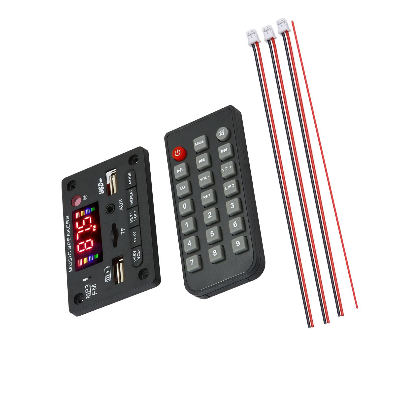 BT 5.0 MP3 Player Decoding Board 2x40W W/ Remote Control for DIY Speaker