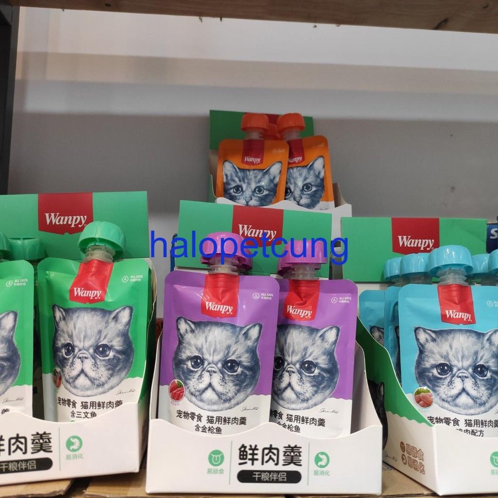 Súp Thưởng Cho Mèo Wanpy Nắp Vặn Túi 90g