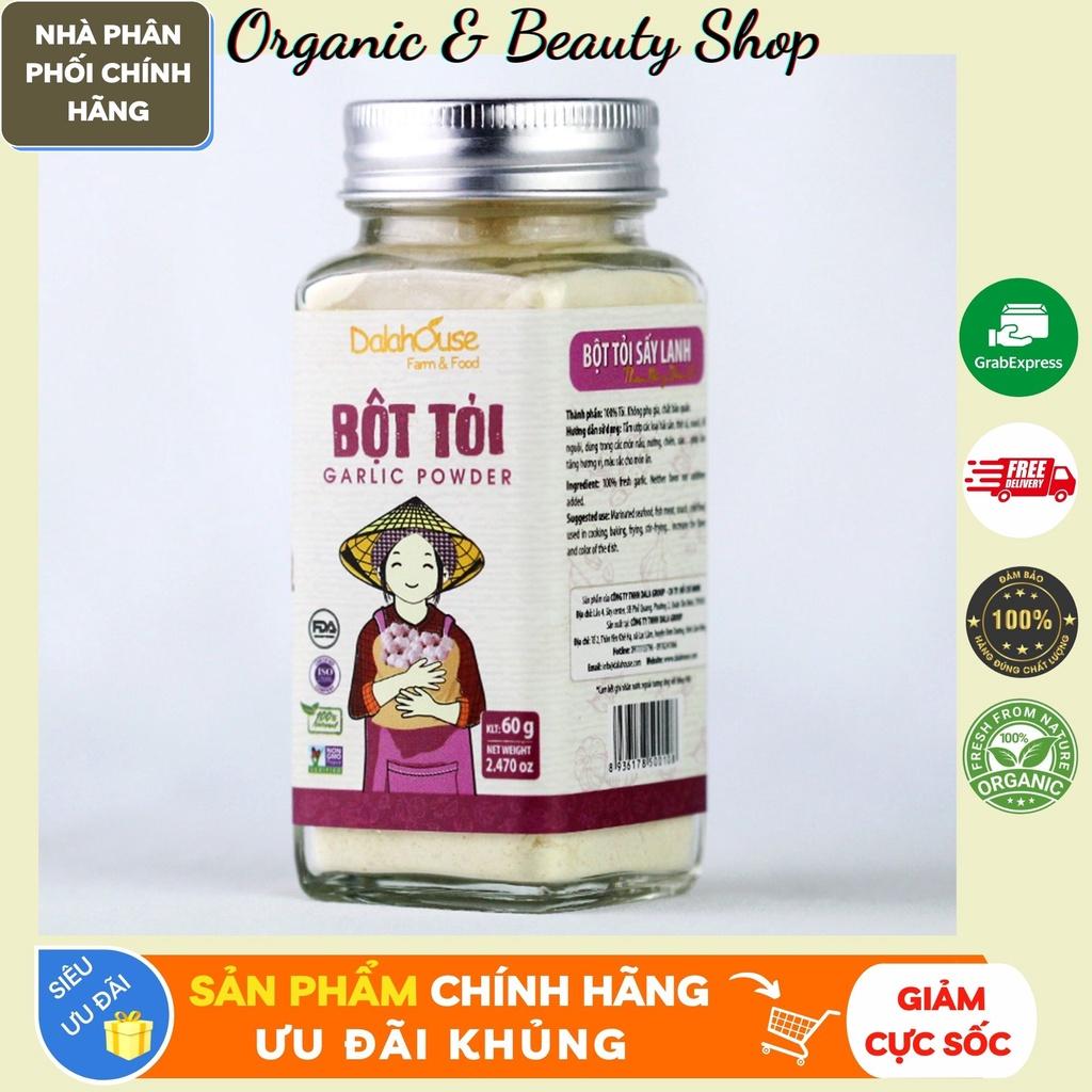 Bột Tỏi Nguyên Chất Organic Sấy Lạnh Dalahouse 60g - Nguyên mùi, nguyên vị tiện lợi