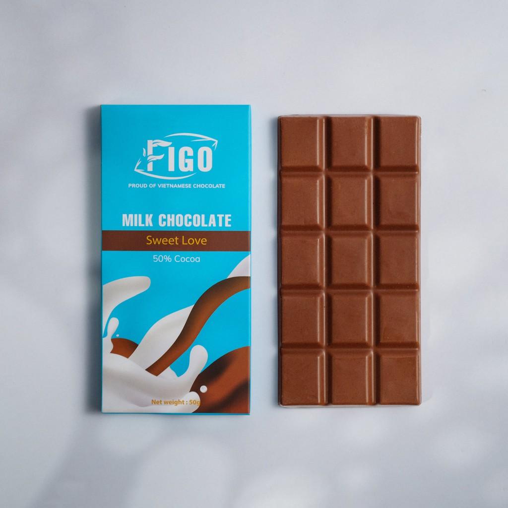 Combo Milk Chocolate Dark Chocolate đủ vị hộp 50g FIGO