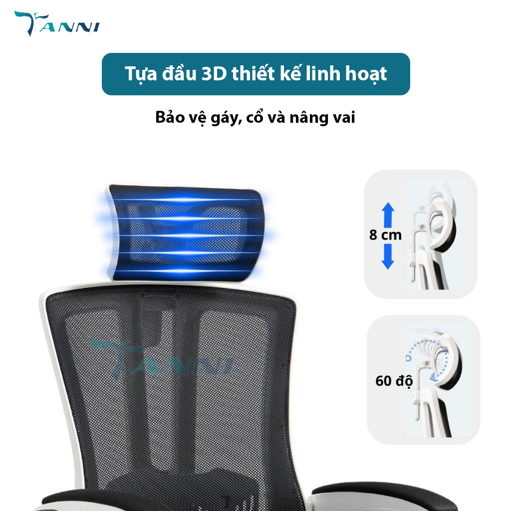 Ghế Xoay Văn Phòng Công Thái Học Ergonomic Có Gác Chân Và Ngả Lưng Sâu Premium G1 , Ghế Xoay Gaming Cao Cấp Nhập Khẩu