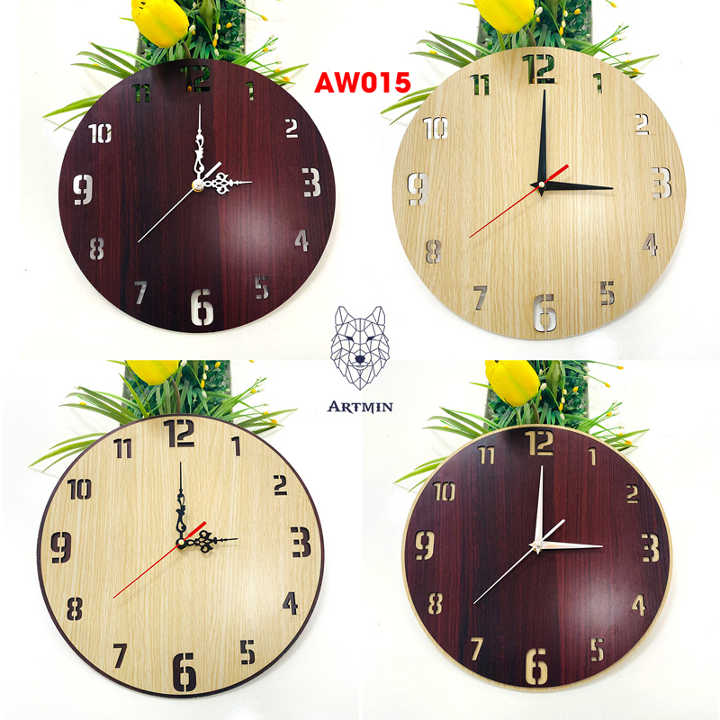 AW015 - Đồng Hồ Gỗ Treo Tường – Décor Trang Trí Phong Cách Hiện Đại