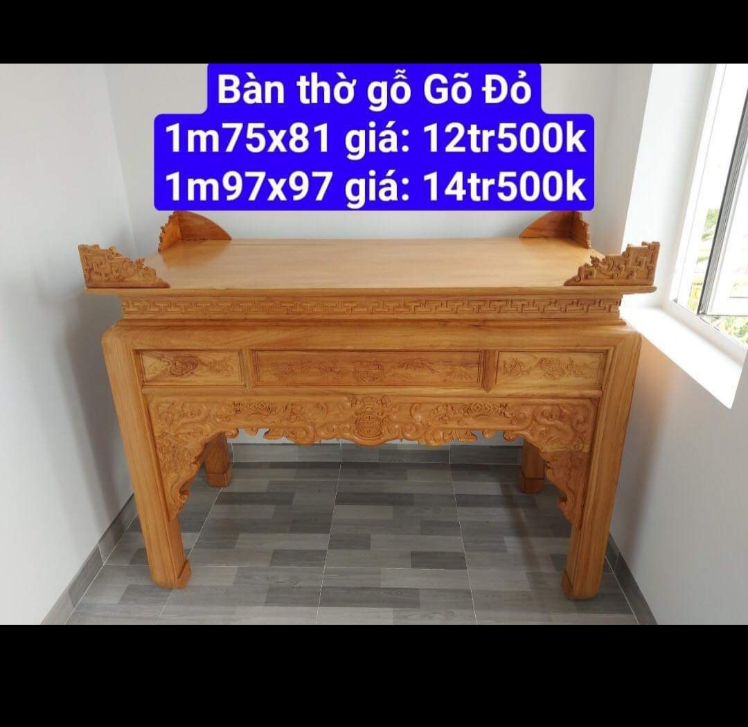 Bàn thờ -án gian gỗ gõ đỏ (FREESHIP 50KM )