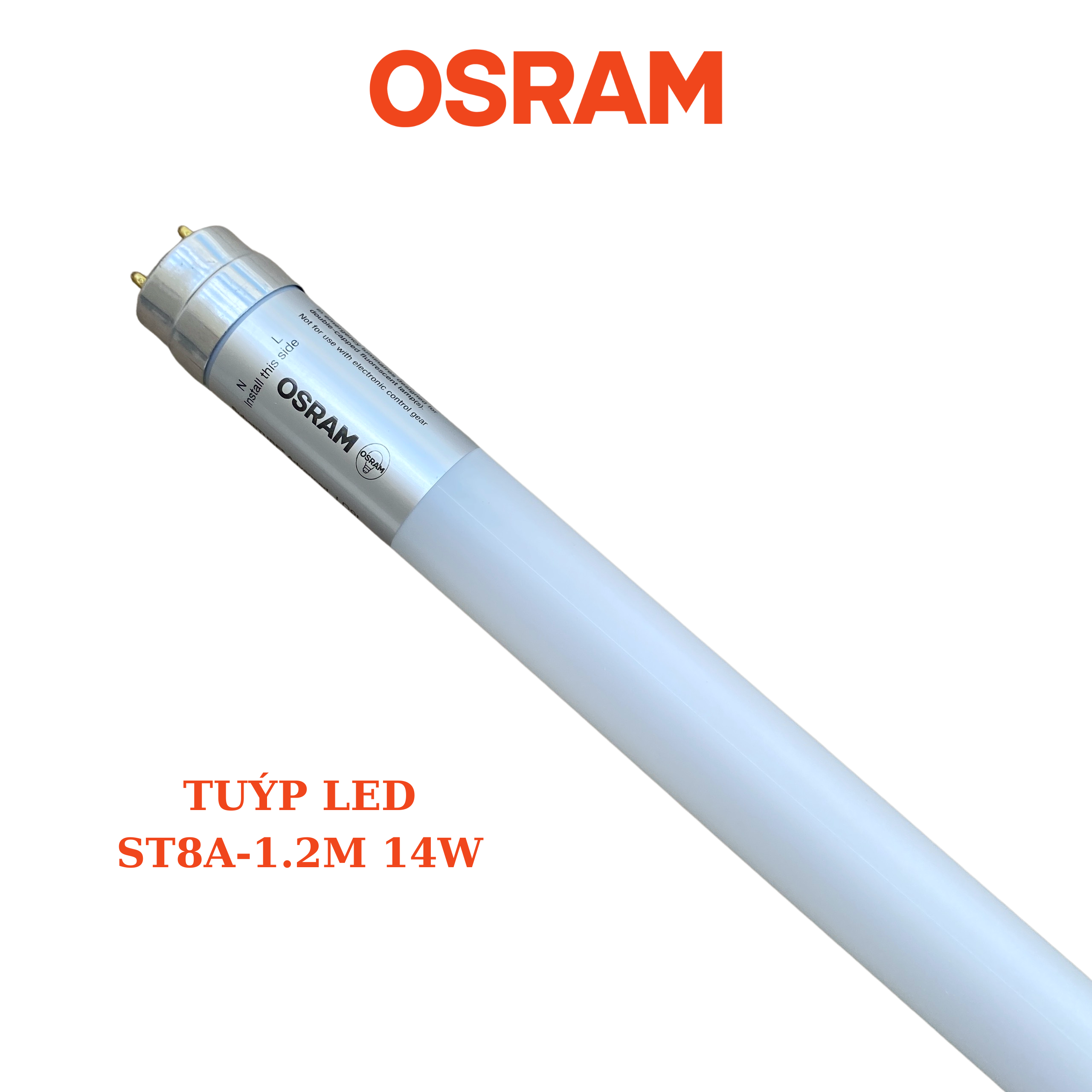 Đèn Tuýp Led T8 OSRAM ST8A 1m2 14W Ánh sáng trắng 6500K, Siêu sáng, Tiết kiệm điện, Tuổi thọ đến 50.000 giờ - Bảo Hành 2 năm