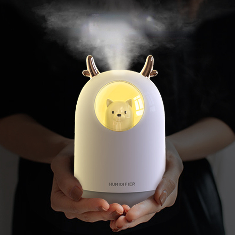 Thiết Bị Gia Dụng USB Tạo Độ Ẩm 300Ml Thú Dễ Thương Siêu Âm Cool Mist Hương Thơm Không Khí Máy Khuếch Tán Tinh Dầu Màu Sắc Lãng Mạn LED Humidificador