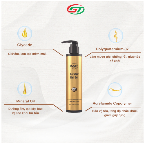 Gel Vuốt Tóc Cazoova Hair Gel 200ml - Giữ Nếp Tóc Xoăn, Dưỡng Tóc Mềm Mại, Bóng Mượt