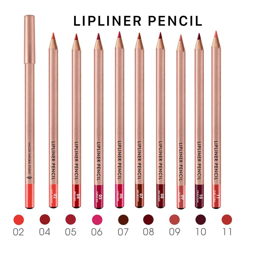 Chì Kẻ Viền Môi Vacosi Lipliner Pencil No.10 Crush Plum: Hồng mận