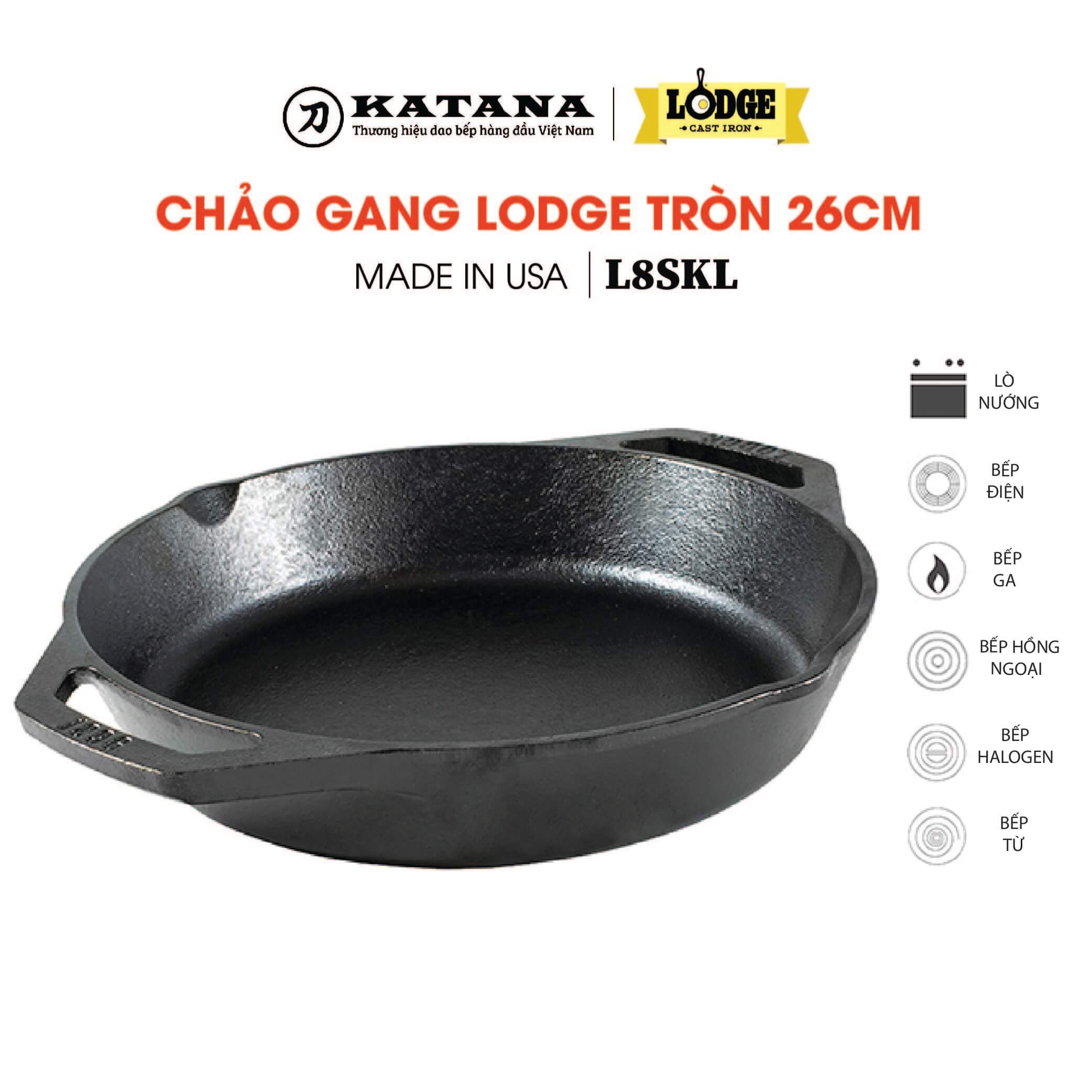 Chảo gang LODGE hình tròn size 26cm