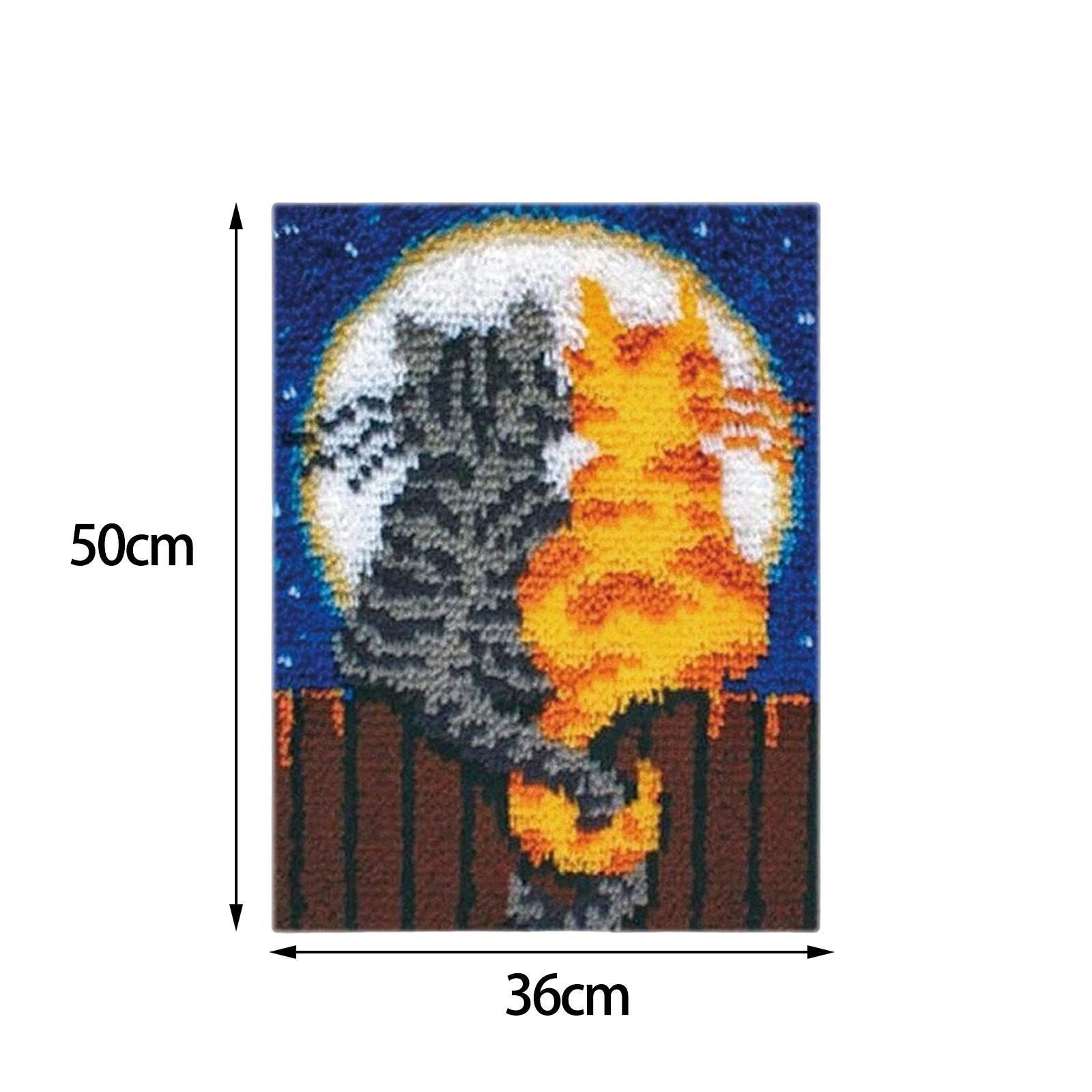 Latch Hook Rug Kit DIY Rug Crochet Yarn Kits Carpet Latch Hooking Kits for Festival