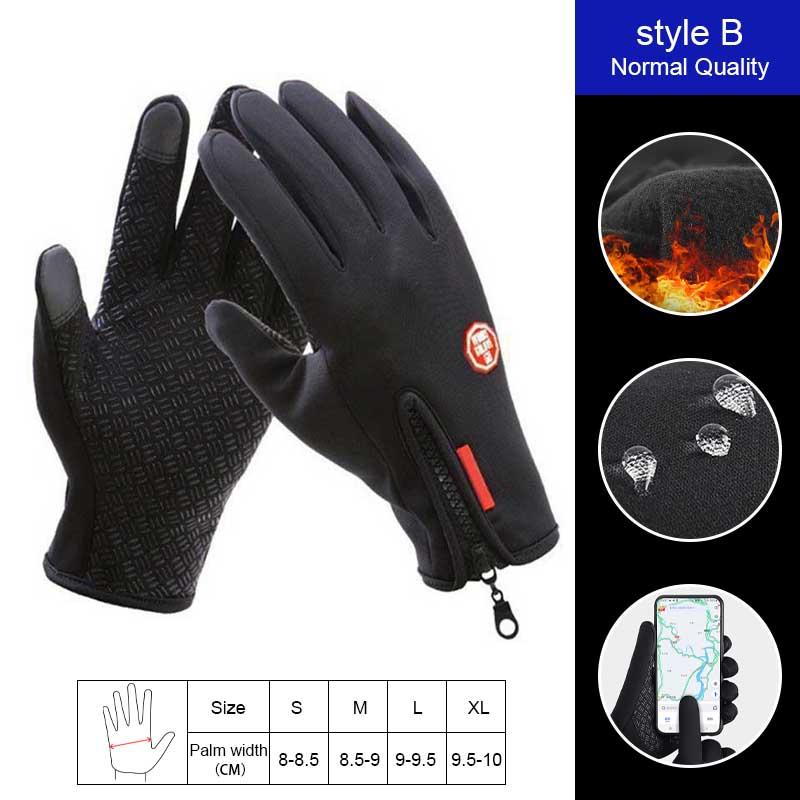 Màn hình cảm ứng mùa đông nhiệt ấm xe đạp Găng tay xe đạp 2xL XXL Bike Ski Ski ngoài trời cắm trại đi bộ xe máy Găng tay đầy đủ ngón tay Color: B Blue Size: S