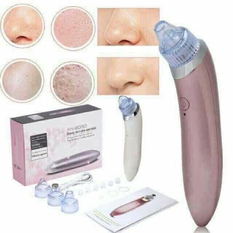 Máy Hút Mụn cầm tay, hút mụn đầu đen, bã nhờn, mụn cám, trứng cá Beauty Skin Care XN-8030 với 4 đầu hút tiện lợi tại nhà