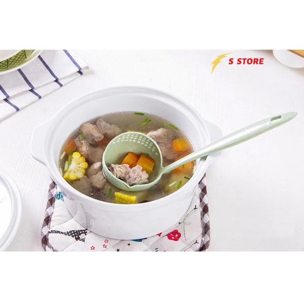 Vá vớt có lỗ và Vá múc canh tiện dụng, Muôi, muỗng thủng ăn lẩu, múc canh 2 trong 1