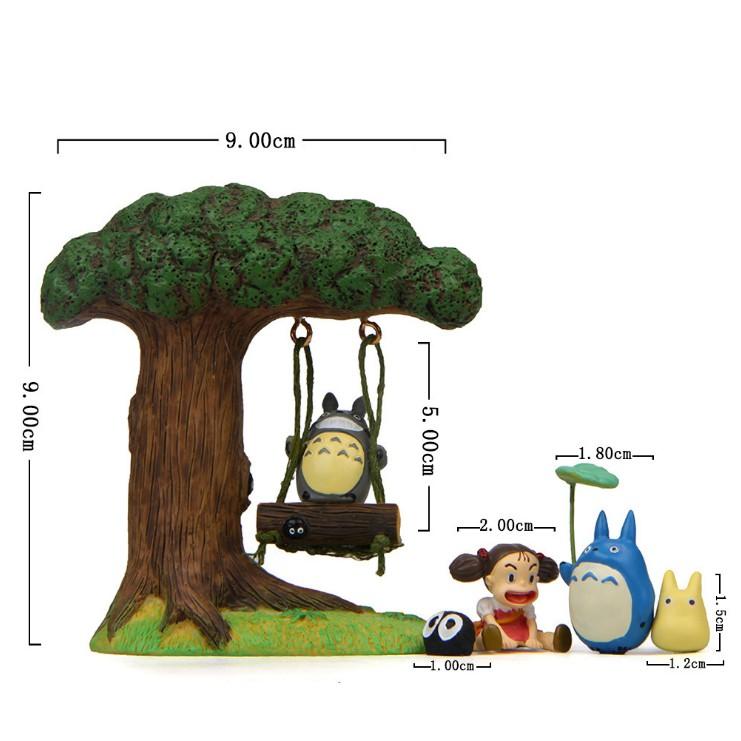 Mô hình Totoro chơi xích đu dùng trang trí tiểu cảnh, terrarium, DIY