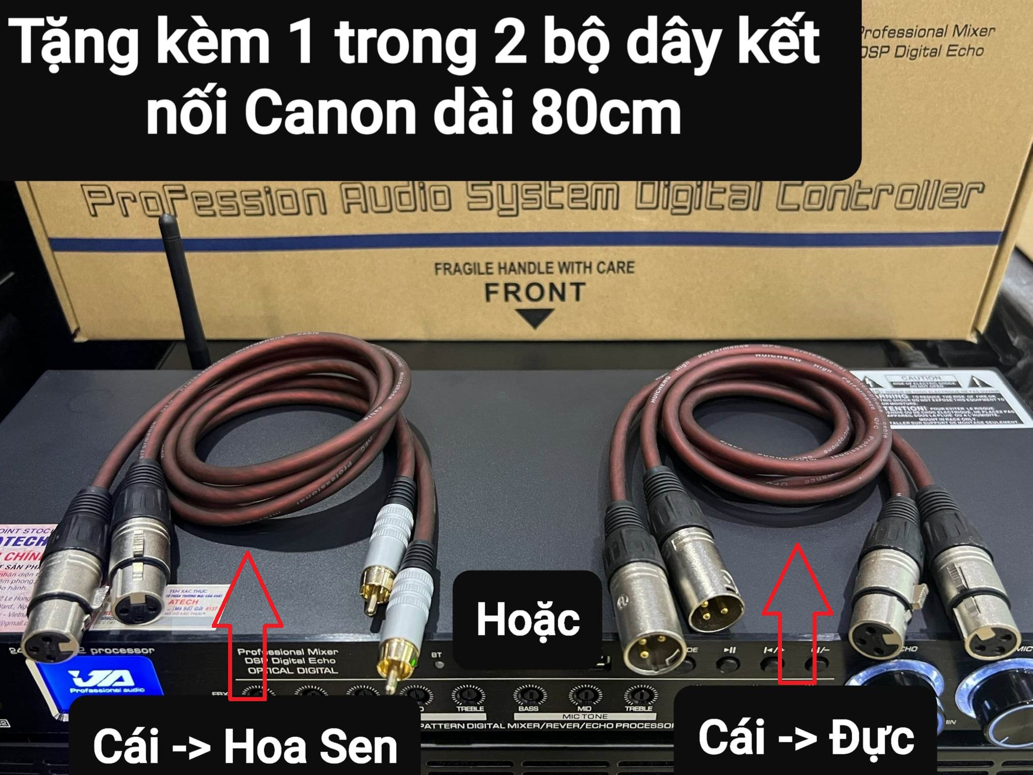 Vang cơ JA FX-999S: Chống hú tốt, Âm thanh sạch và sáng tiếng. Có Bluetooth, Digital..Tặng kèm 2 dây Canon kết nối