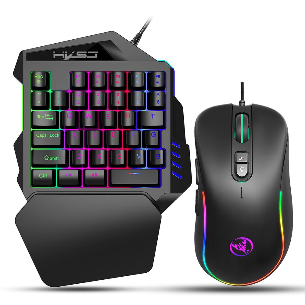 Tổ hợp bàn phím và chuột HXSJ J300 + V100 chơi game có thể lập trình ánh sáng RGB