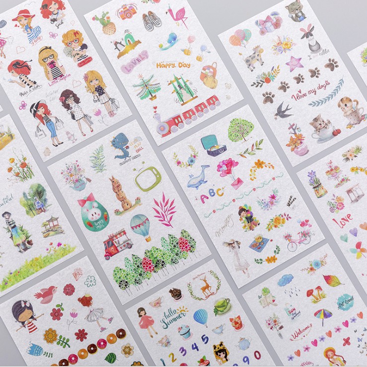 Bộ 6 Tấm Nhãn Dán Sticker Giấy Trang Trí Hello Summer 1-9