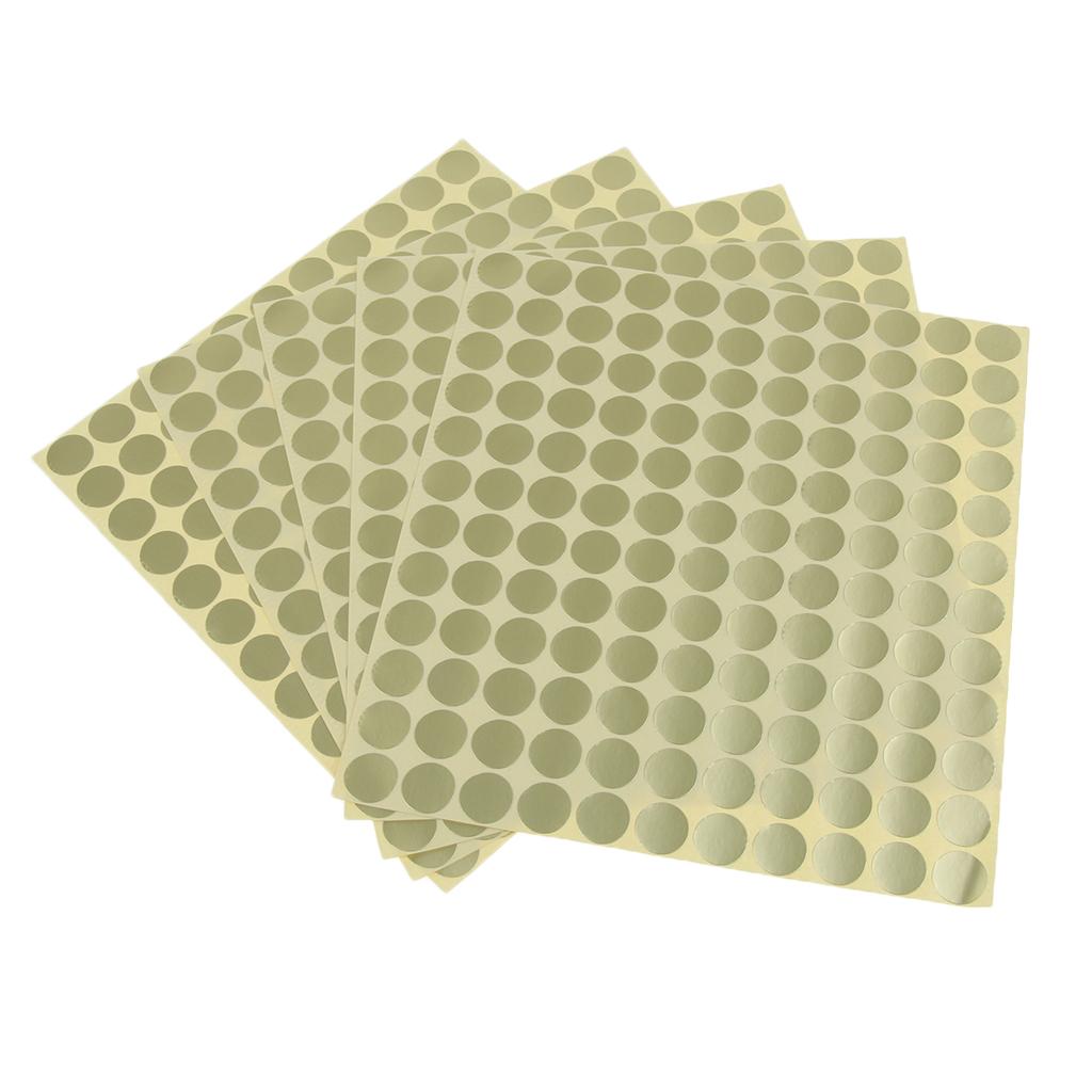 5 Sheets Essential Oil Bottle Cap Stickers Self Adhesive Labels Round Silver