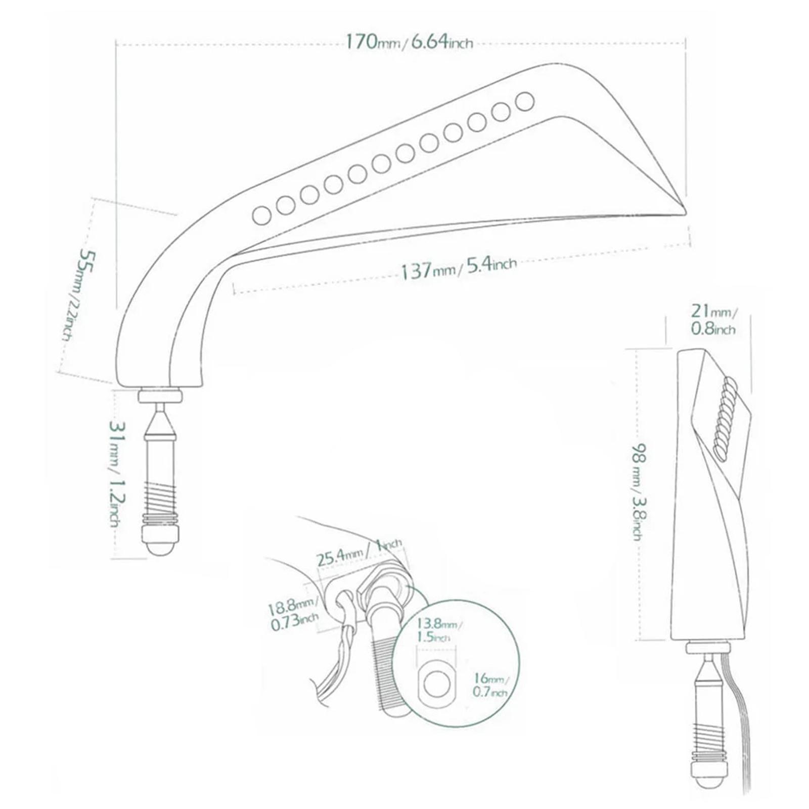 Motorcycle Side View Mirrors Accessories Parts Black