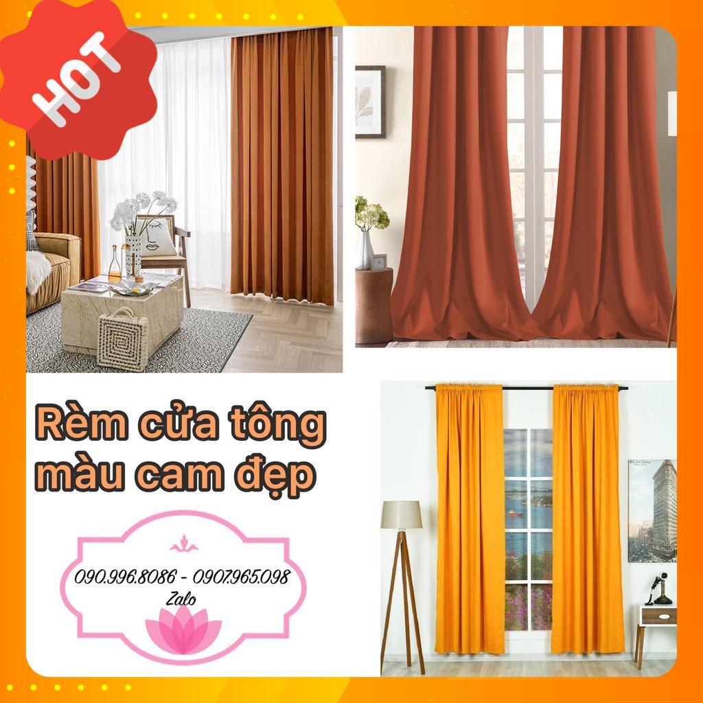 Rèm cửa đi cửa sổ may theo yêu cầu sẵn khoen cắt chiều cao miễn phí