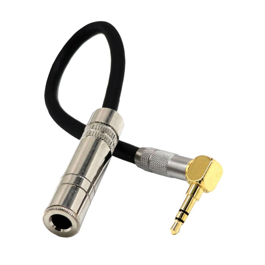 3.5MM 90 Degree Right Angle Male To 6.35 Female Audio Stereo Aux Cable Cord