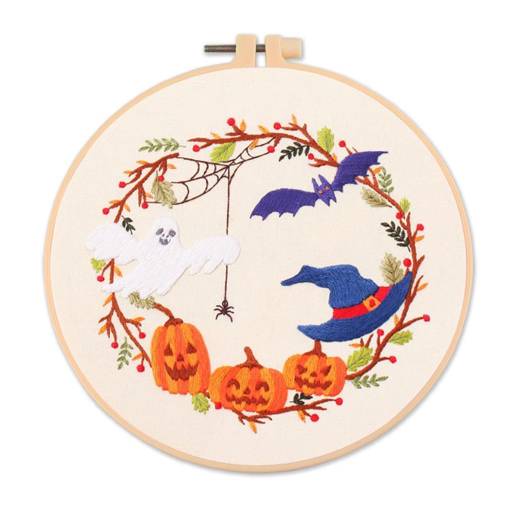 Embroidery Starter Kit with Pattern Beginners Cross Stitch with Hoops Set 1
