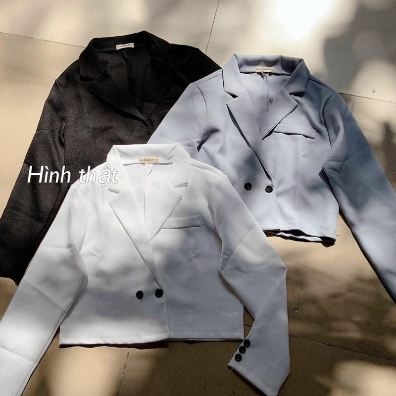 áo khoác vest lửng croptop tay phối nút - S5U