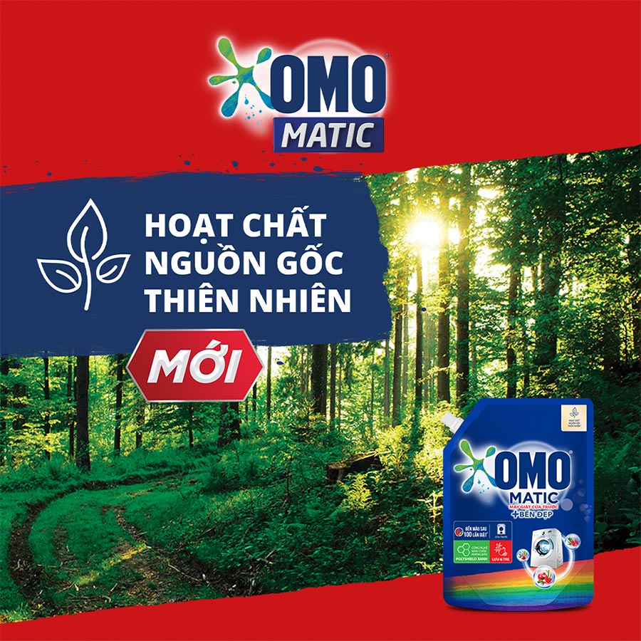 Nước giặt Túi 3.7kg OMO Matic Cho máy giặt cửa trước Cửa Trước Bền Màu Bền màu tinh chất Lựu Tre