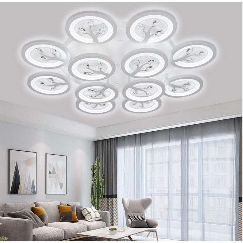 Đèn trần AZANTA phong cách hiện đại trang trí nội thất sang trọng với 3 chế độ ánh sáng - kèm điều khiển từ xa - .