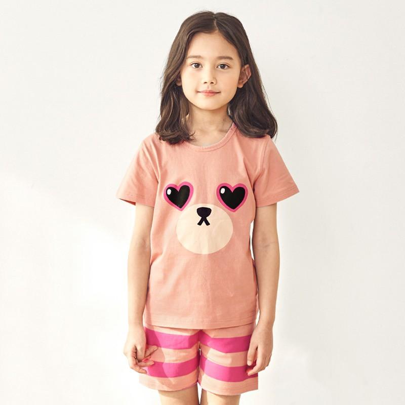 Bộ đồ ngắn tay mặc nhà cotton mịn cho bé gái U3010 - Unifriend Hàn Quốc, Cotton Organic