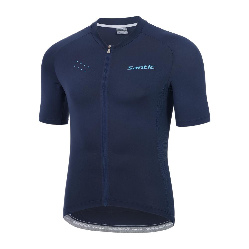 Santic Nam Đi Xe Đạp Tay Ngắn Mùa Hè Xe Đạp MTB Áo Sơ Mi Dây Kéo Đầy Đủ Đường Thoáng Khí Xe Đạp Thể Thao Quần Áo Phản Quang Kích Thước Châu Á Color: KM2C02235N Size: XXXL