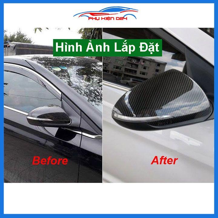 Ốp gương Elantra 2016-2017-2018-2019-2020-2021 vân Cacbon bảo vệ chống trầy trang trí làm đẹp xe