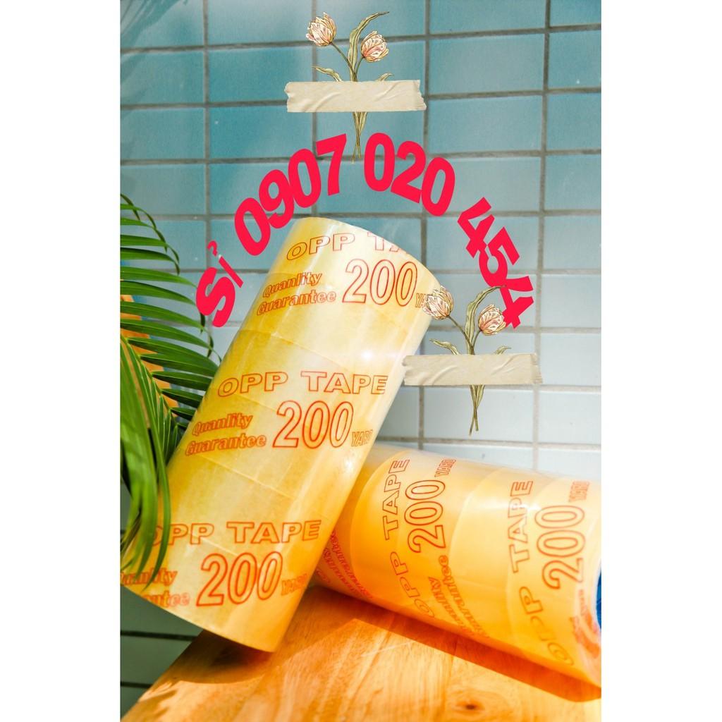 Băng keo opp trong/đục dán thùng siêu dính siêu rẻ 200y/2kg/ 1 cây 6 cuộn