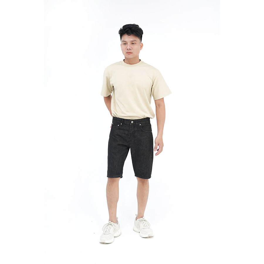 Quần Short Jeans Nam Cao Cấp HUNTER X-RAYS  Form Slimfit Cotton Màu Đen Indigo Độc Quyền S47