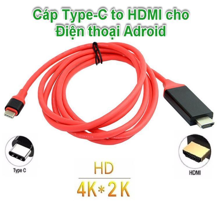 Cáp HDMI MHL cho điện thoại Android Type-C dài 2m