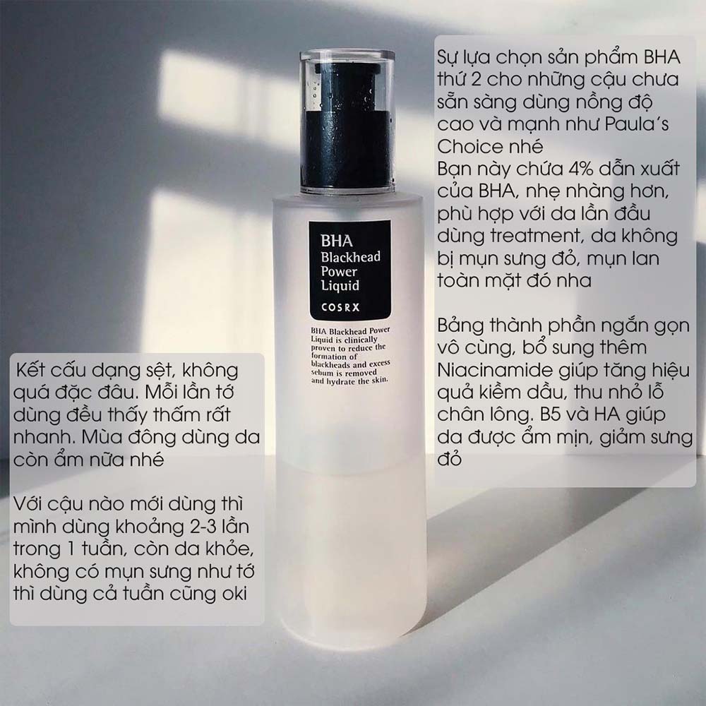 Dung Dịch Tẩy Tế Bào Chết Giảm Mụn, Dưỡng Sáng Da Cosrx BHA Blackhead Power Liquid 100ml