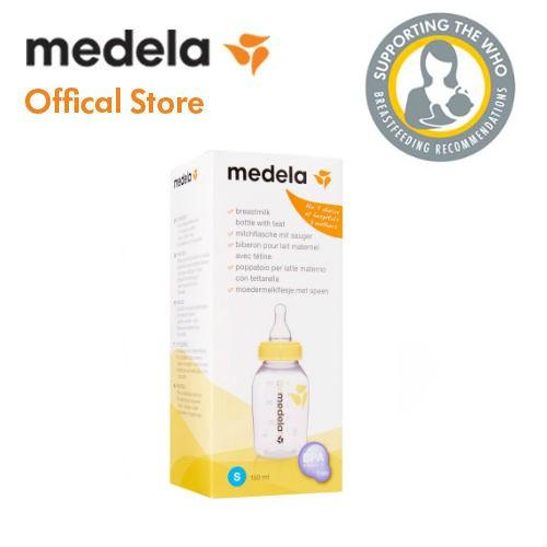 Bình sữa cho bé bú Medela 150ml núm S - Bình kèm núm có nắp chụp