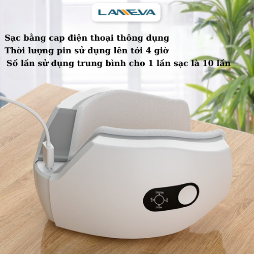 Máy Massage Mắt Có Xoa Bóp Túi Khí 10D LANEVA EM-006, Máy Matxa Mắt Chuyên Sâu Giảm Đau Mỏi Mắt, Làm Mờ Quầng Thâm Mắt