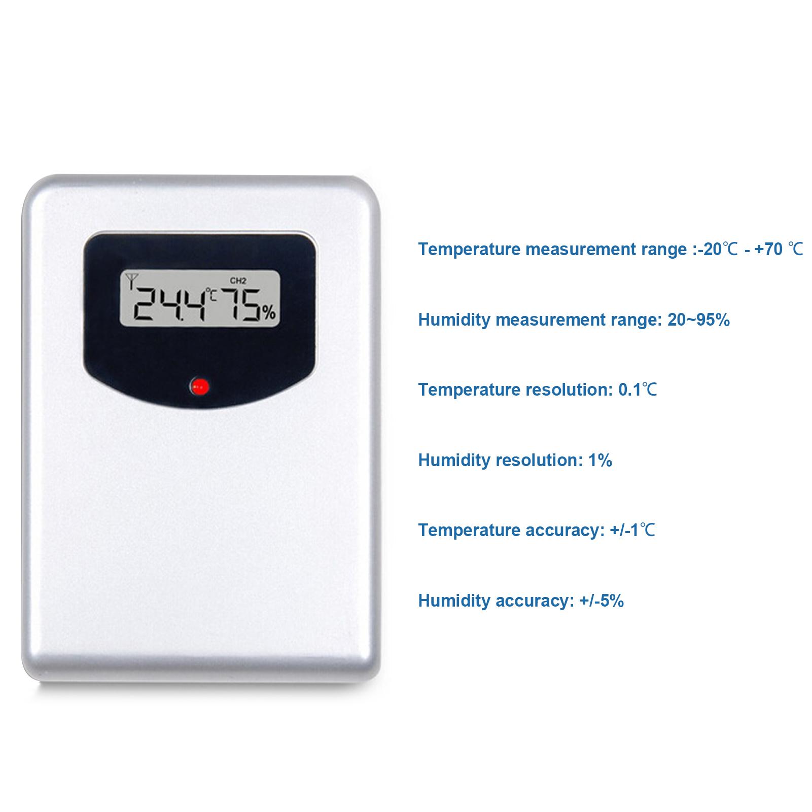 Nhiệt kế không dây kỹ thuật số và cảm biến độ ẩm tần số 433Hz dùng trong nhà ngoài trời