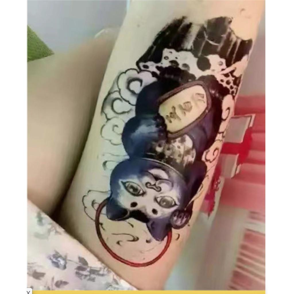 Hình xăm dán băp tay xinh 15x21cm con vật