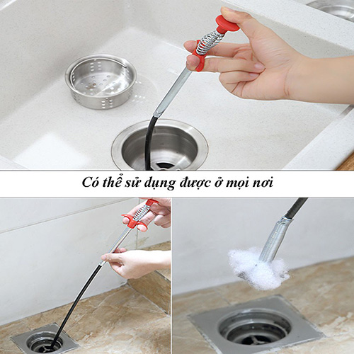 Cây gắp rác thông cống siêu tiện lợi, que móc rác thần thánh thông tắc bồn cầu