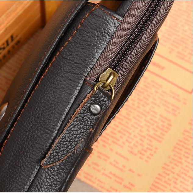 Bao Da Đeo Lưng cho Iphone 12 Pro Max Vintage Dáng Đứng Da Bò