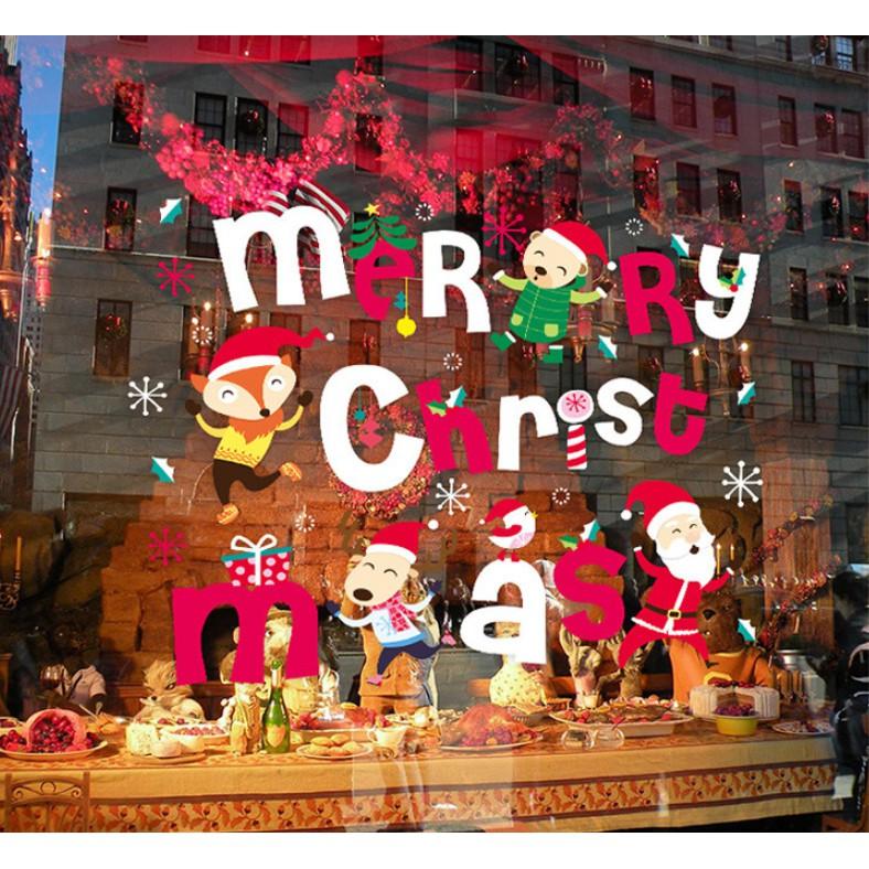 Decal trang trí noel CHỮ MERRY CHRISMAST vui nhộn