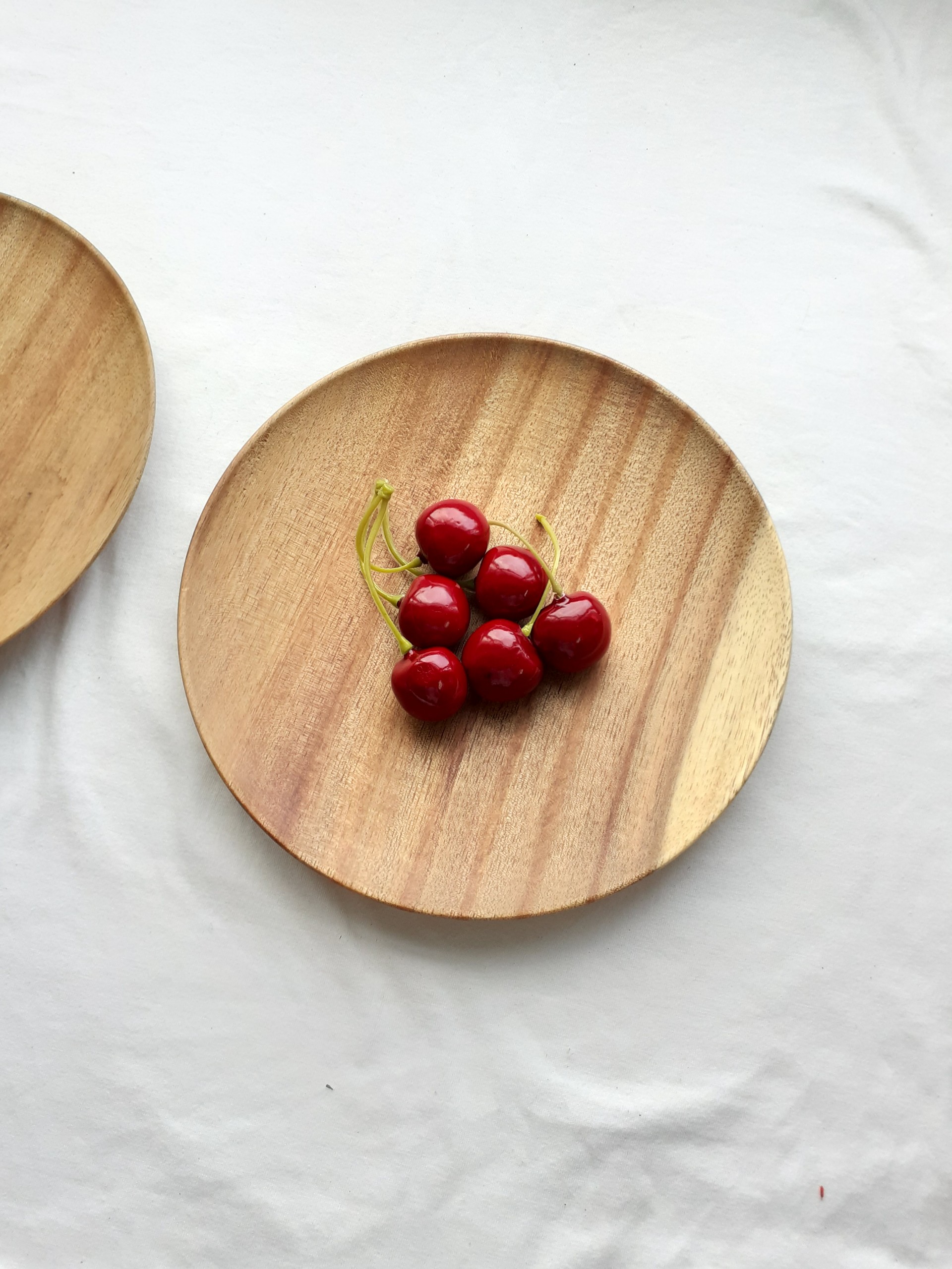 Khay, đĩa gỗ KEO tròn 18 cm lót bát, ly, cốc, đựng hoa quả, đồ ăn