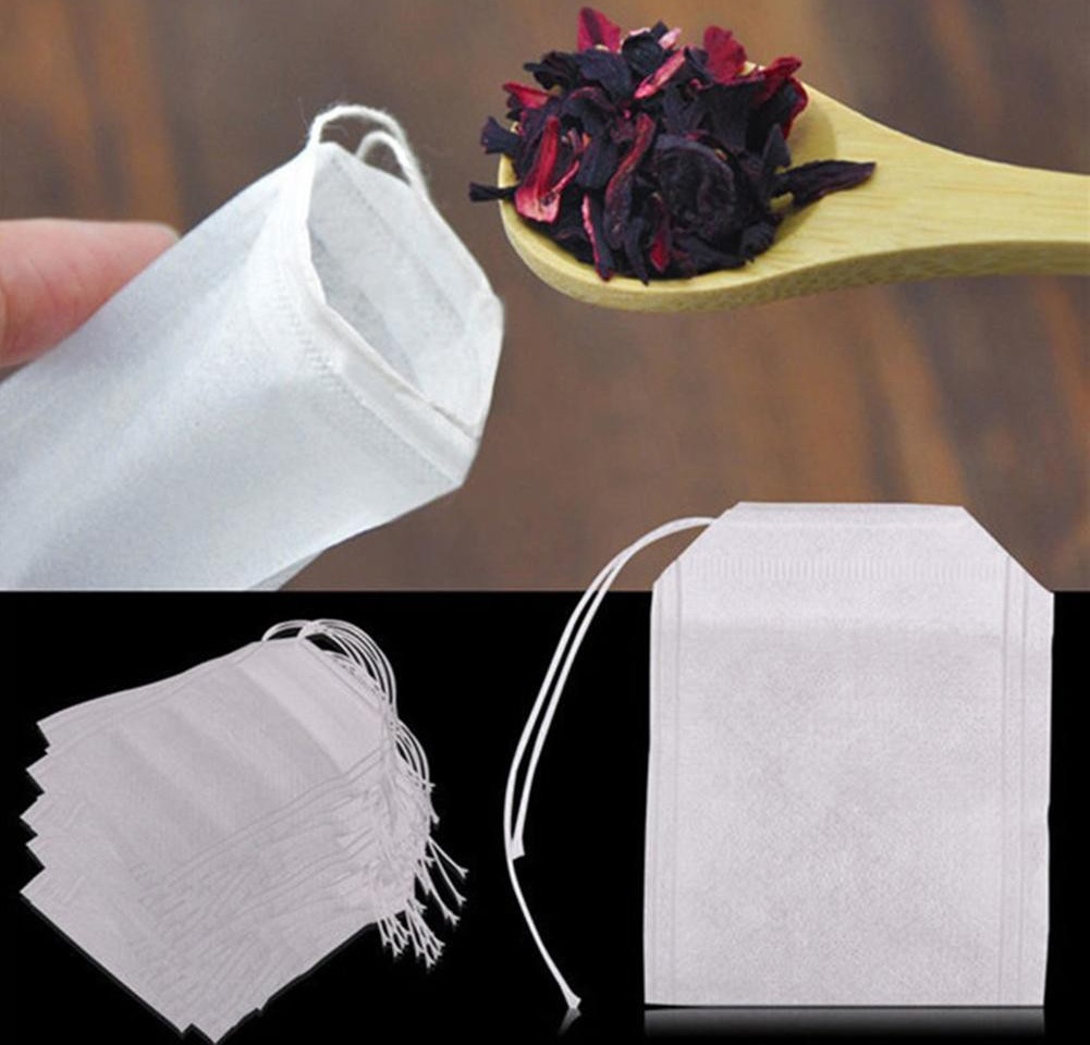 Combo 100 túi lọc trà, thảo dược dây rút chất liệu không dệt - HENRYSA