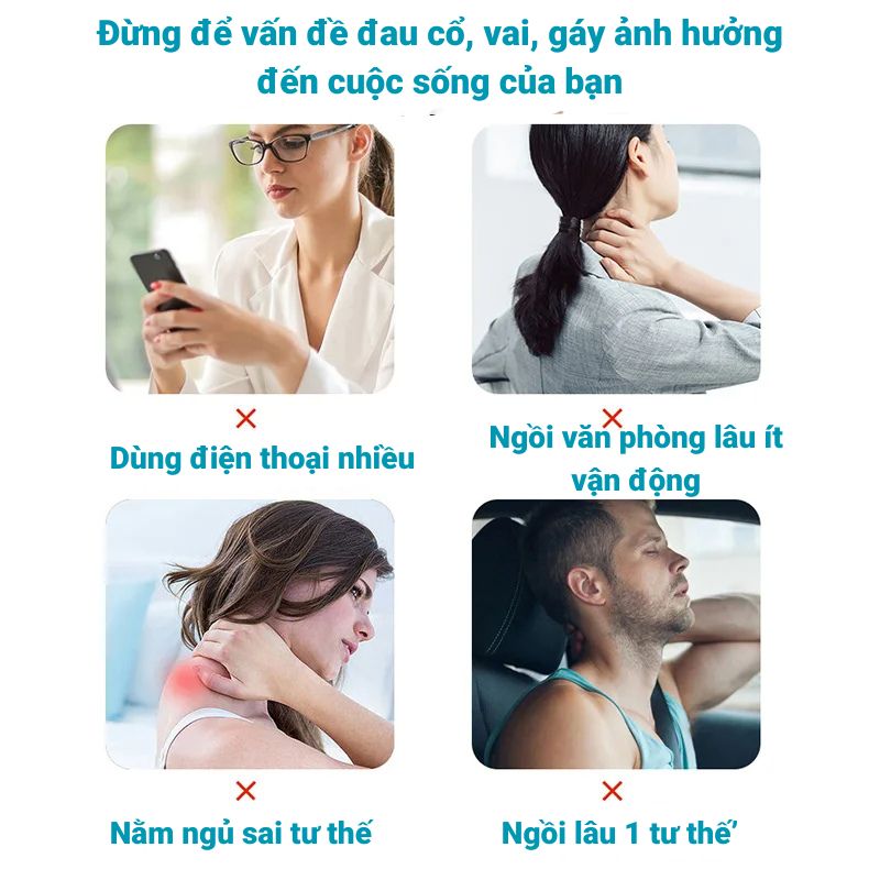 Máy Massage Cổ Vai Gáy, Chườm Nóng Công Nghệ Mới 5D Với Nhiệt Độ Ổn Định, Giúp Giảm Đau Nhức Mỏi Cổ Vai Gáy Hiệu Quả Dành Cho Dân Văn Phòng Và Người Lớn Tuổi 