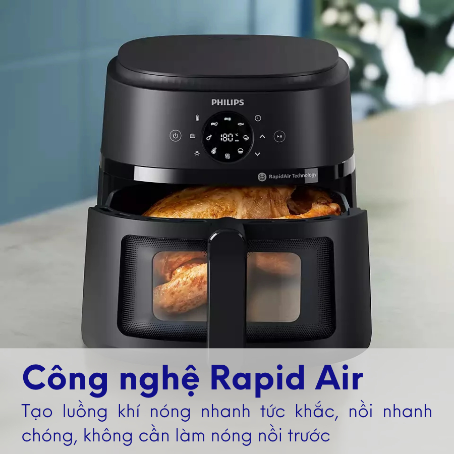 Nồi Chiên Không Dầu Điện Tử Philips NA230/00 6.2 lít [HÀNG CHÍNH HÃNG]