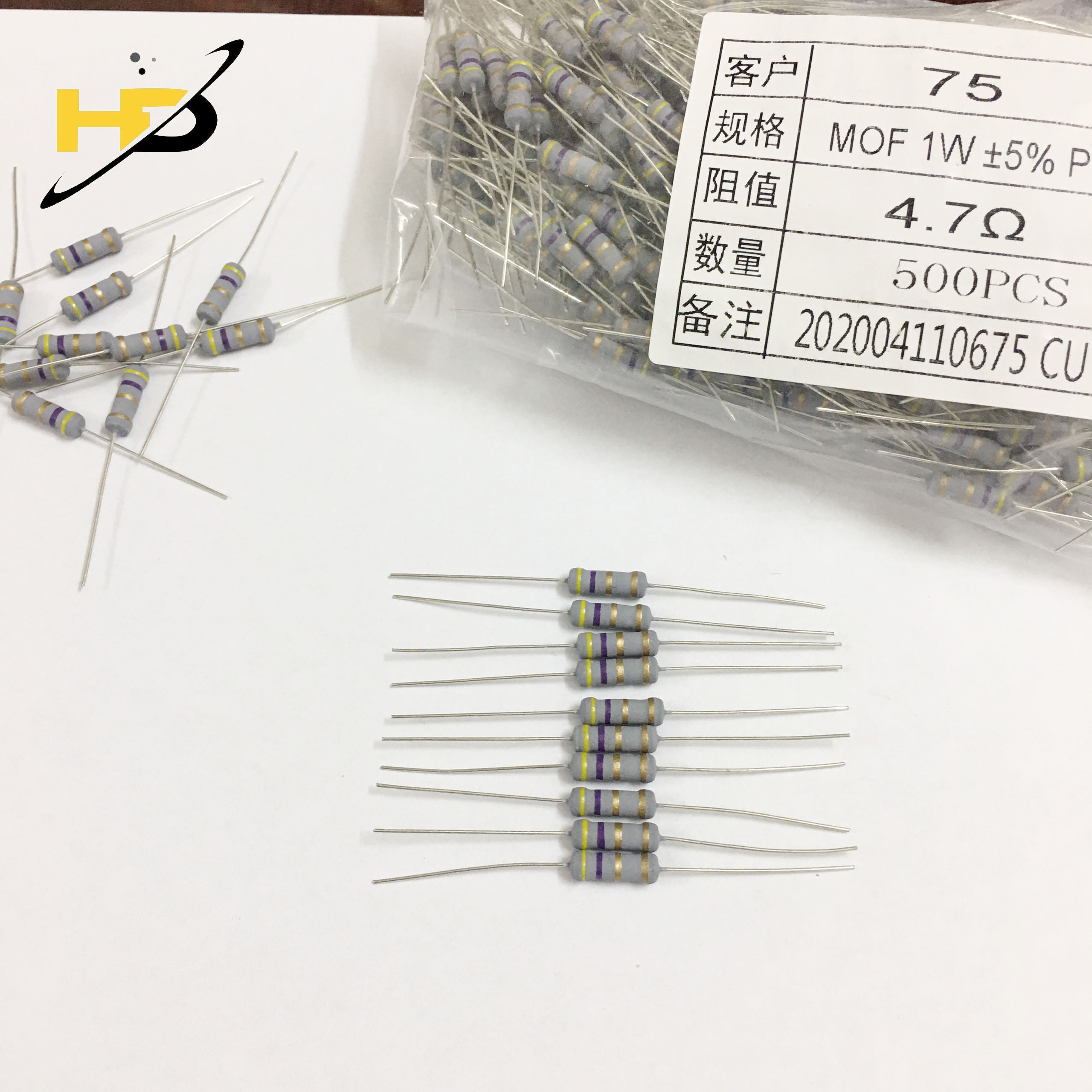 Điện Trở Cắm 4.7R 1W Chân Đồng, Linh Kiện Điện Tử Mới